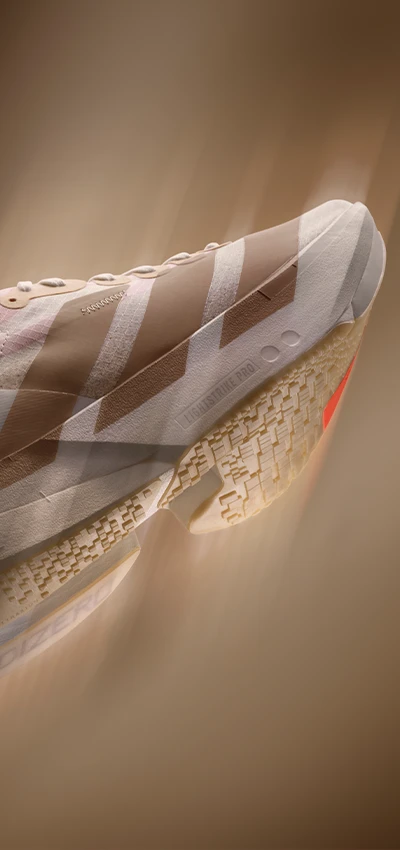 A close-up photo of adidas training shoe.